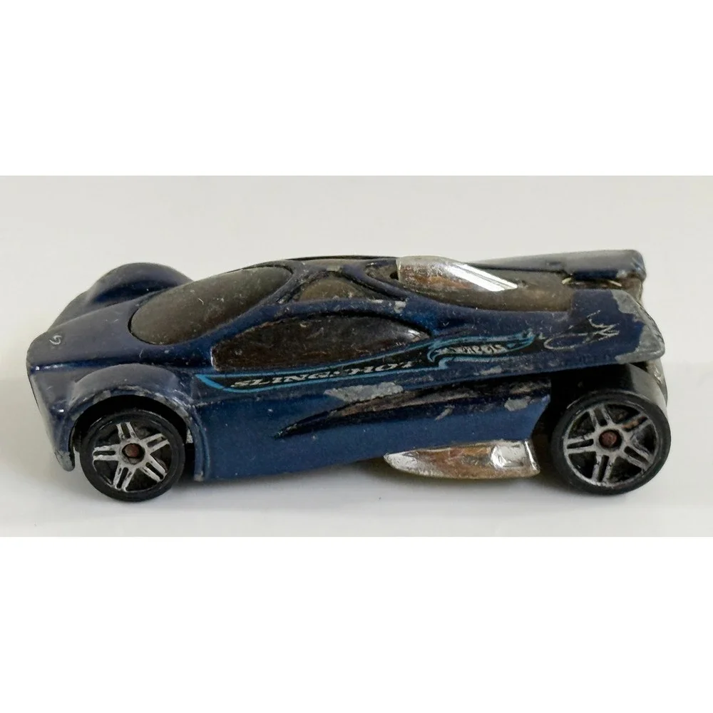 Hot Wheels Sling Shot Toy Car Kids 1:64 Blue Metallic 2001 Mattel Diecast